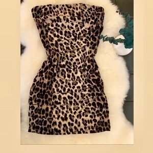 Animal print Tube mini dress
